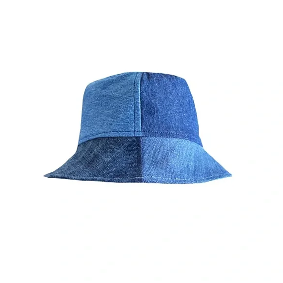 Abstract patchwork denim Bucket Hat - Picture 5 of 5